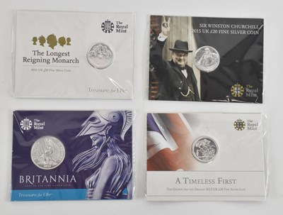 Lot 1654 - ROYAL MINT; three silver £20 fine silver coin...