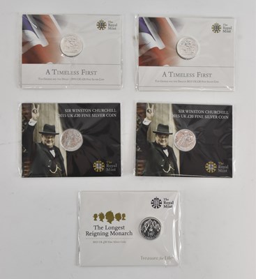 Lot 1655 - ROYAL MINT; five silver £20 coins comprising...