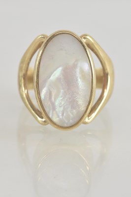 Lot 1314 - A 9ct gold dress ring with bezel set...