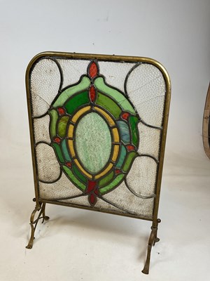 Lot 227 - An early 20th century brass framed leaded...