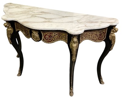 Lot 20 - A reproduction French ebony and brass mounted...
