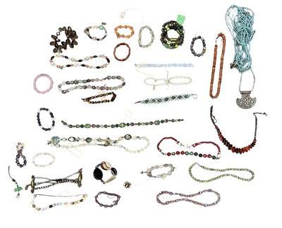 Lot 1548 - A quantity of silver, white metal and costume...