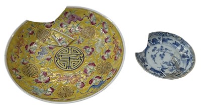 Lot 639 - An early 20th century Chinese yellow ground...