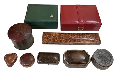 Lot 1747 - ROLEX; a vintage watch box, 10 x 13cm, a...