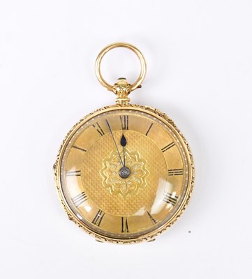 Lot 940 - A Victorian 18ct yellow gold open face pocket...