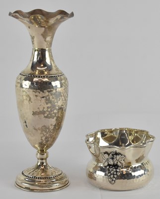 Lot 1097 - An 830 grade silver trumpet vase, with flared...