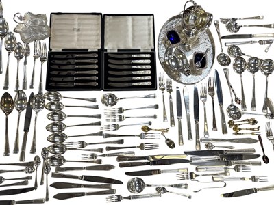 Lot 1017 - A quantity of assorted silver plated items...