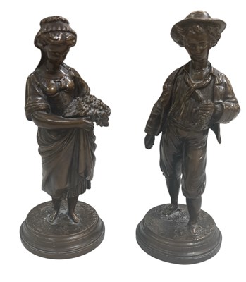 Lot 603 - A pair of late 19th/early 20th century bronze...