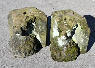 Lot 2690 - A pair of 19th century carved sandstone...