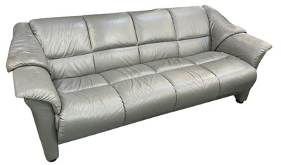 Lot 15 - STRESSLESS; a modern grey leather upholstered...