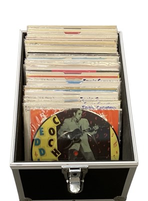 Lot 394 - EDDIE COCHRAN; a case of 45rpm records...
