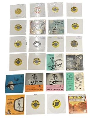 Lot 401 - HANK WILLIAMS; a collection of 45rpm records,...