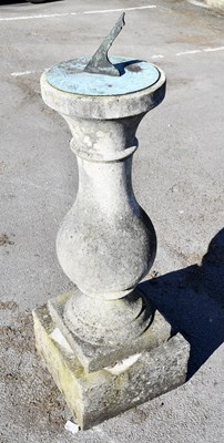Lot 2692 - A reconstituted stone sundial, with bronze...