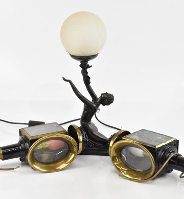 Lot 1517 - A reproduction Art Deco style figural lamp...