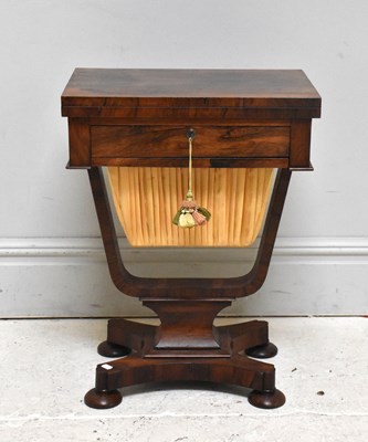 Lot 1110 - A good 19th century rosewood foldover swivel...