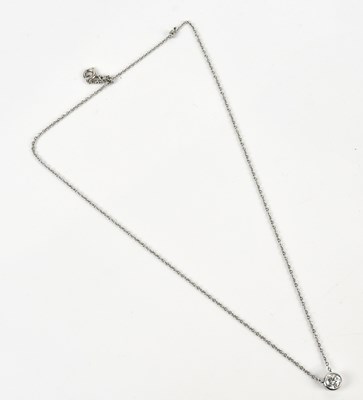 Lot 214 - A diamond single stone pendant, the brilliant...