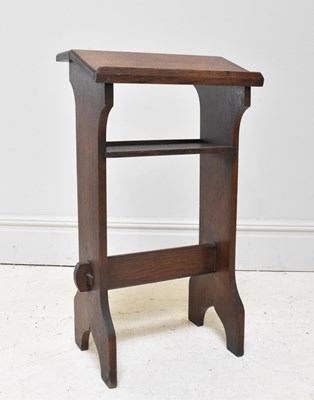 Lot 1170 - A small Arts and Crafts oak lectern of simple...