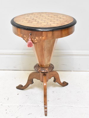 Lot 1123 - A Victorian walnut chess top inlaid circular...