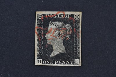 Lot 757 - GREAT BRITAIN STAMP; 1840 1d black ‘HK’ with...