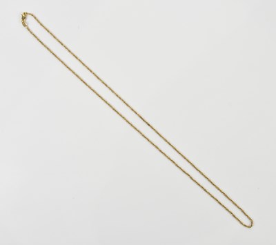 Lot 293 - A yellow metal rope twist necklace, length...