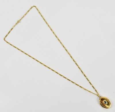 Lot 53 - A yellow metal locket stamped 375, with...