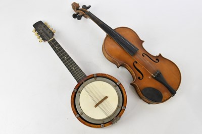 Lot 1528 - A full size violin with one-piece back, length...