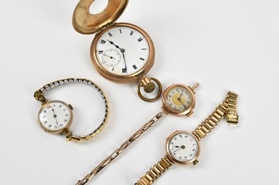 Lot 523 - Three lady's 9ct gold cased wristwatches...