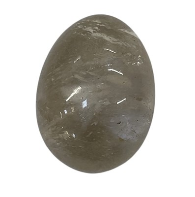 Lot 323 - A carved rock crystal egg, length approx 6.5cm.