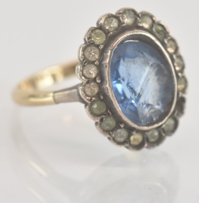 Lot 1279 - A 19th century yellow metal blue and white...