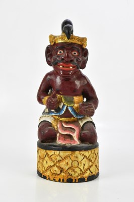 Lot 1537 - A Balinese carved wooden kris stand in the...