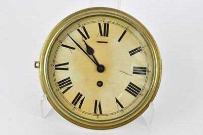 Lot 1291 - A brass cased ship's clock, the dial set with...