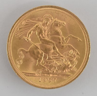 Lot 1596 - An Elizabeth II full sovereign, 1957.