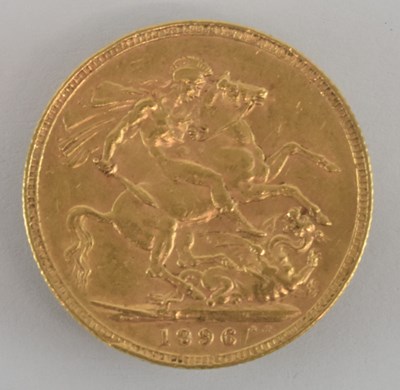 Lot 1597 - A Victoria full sovereign, 1896, old head.