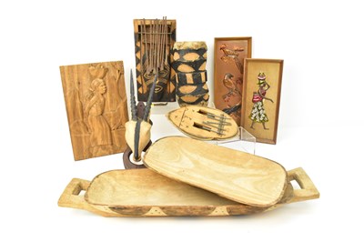 Lot 208 - Various carved wooden African items collected...