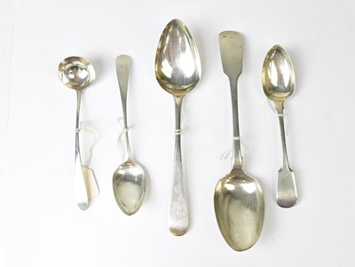 Lot 713 - Five Scottish provincial silver spoons,...