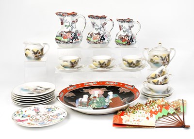 Lot 365 - A Kutani lithophane tea service, comprising...