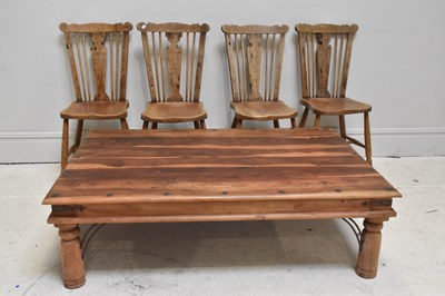 Lot 1051 - An Indonesian hardwood low rectangular coffee...