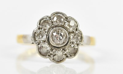 Lot 357 - An 18ct yellow gold and diamond daisy dress...