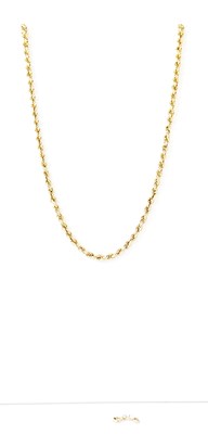 Lot 860 - A 9ct gold rope link necklace, length 43cm,...