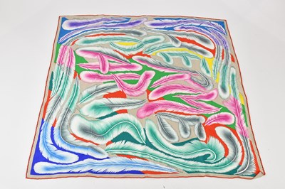 Lot 686 - HERMÈS; a 100% silk green, blue and pink 'À la...