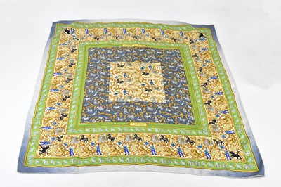 Lot 687 - HERMÈS; a 100% silk twill 'Chasse en Inde'...