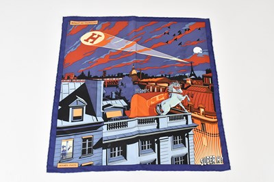 Lot 692 - HERMÈS; a 100% silk twill 'Minuit au Faubourg'...