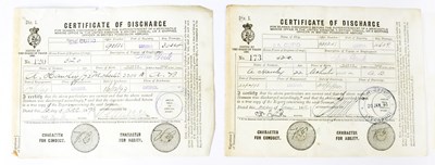 Lot 958 - SS CUFIC; two Certificates of Discharge for...