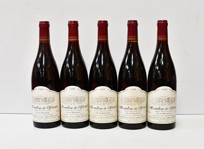 Lot 146 - Five bottles of Moulin-à-Vent Cru Du...