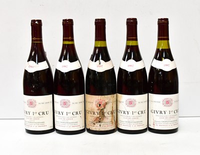 Lot 176 - Five bottles of Givry 1er Cru, Clos De Choue,...