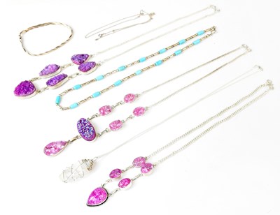 Lot 898 - A group of 925 silver and gemstone jewellery,...