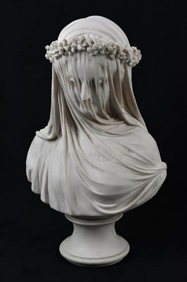 Lot 1499 - SCULPTURED ARTS STUDIO; a marble bust, 'The...