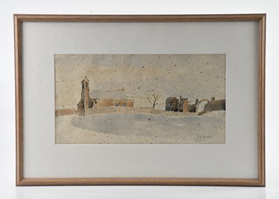 Lot 126 - LOLA SPAFFORD (b. 1930); watercolour, 'Church,...