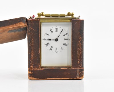 Lot 1293 - A 19th century brass carriage clock, the...