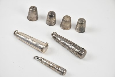 Lot 2278 - Three hallmarked silver cheroot holders...
